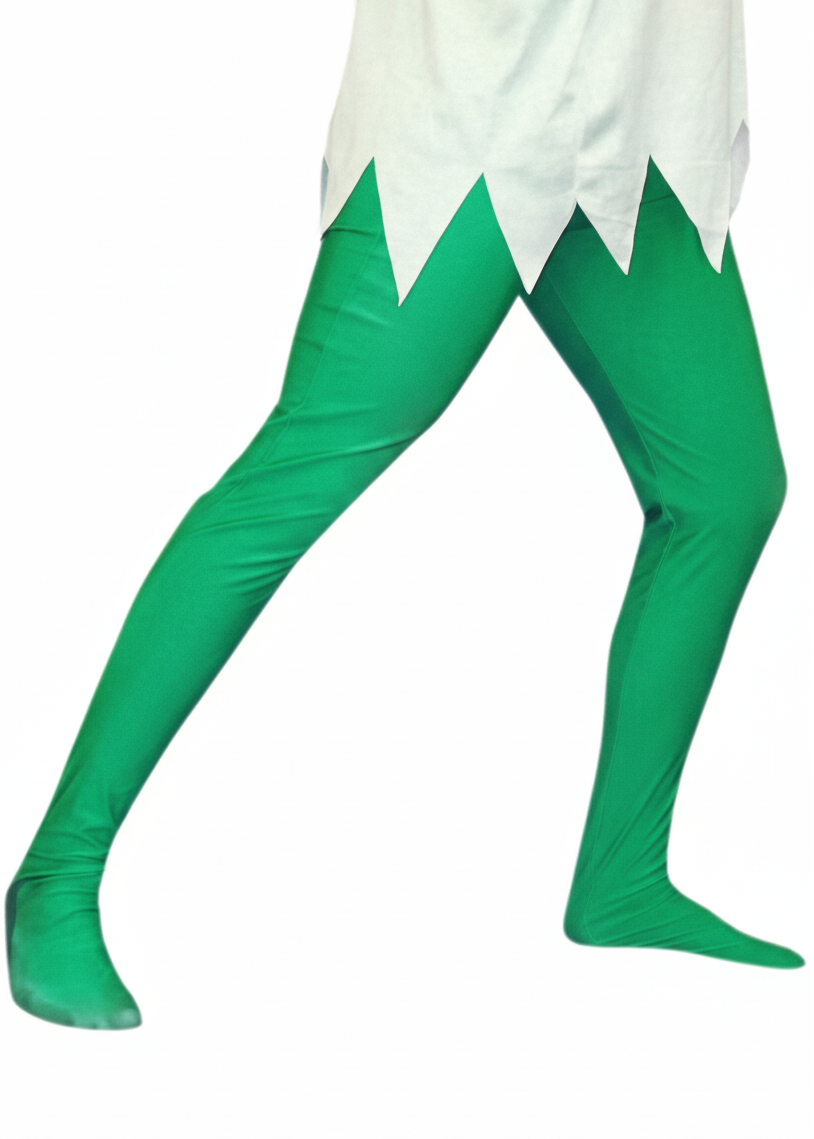 Peter Pan Mens Green Lycra Costume Tights - Main Image