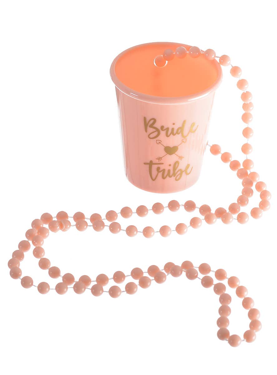Image of Bride Tribe Pink Shot Glass Beaded Necklace - Alternate Image