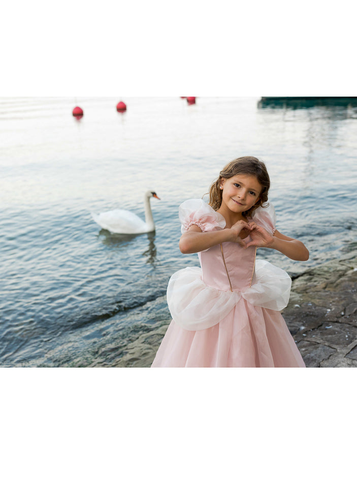 Pink Girls Long Princess Costume - Lifestyle Image 3