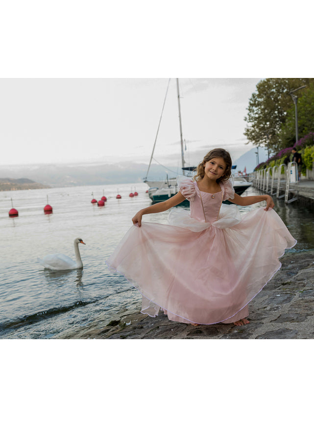 Pink Girls Long Princess Costume - Lifestyle Image 4