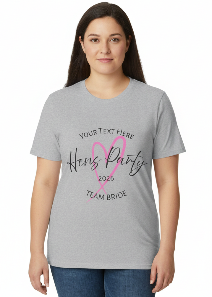 Plus Size Womens Team Bride Hens Party Personalised Shirt