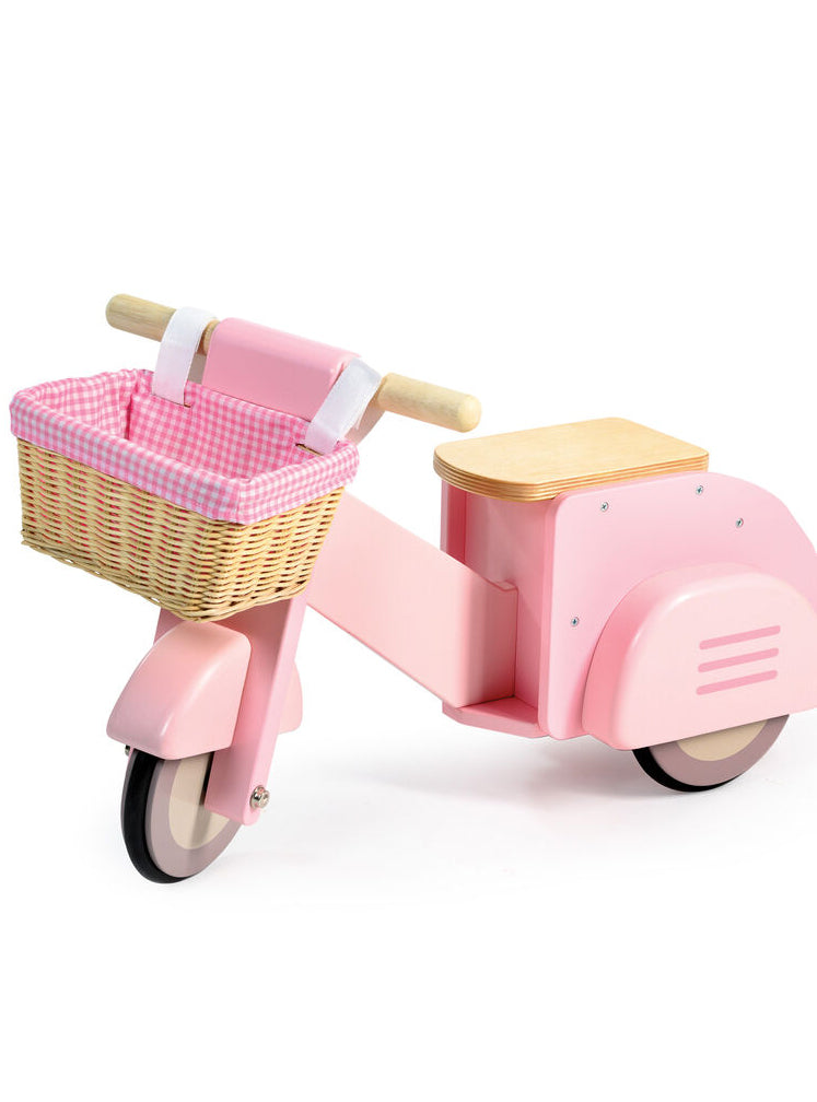 Pink Wooden Toy Scooter For Children - Main Image