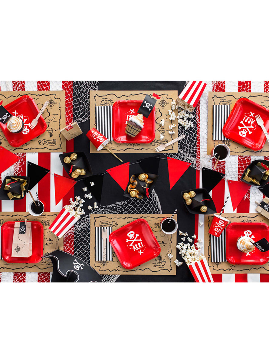 Pirate Party 6 Pack 19cm Black Paper Boat Decorations - Lifestyle Image 3