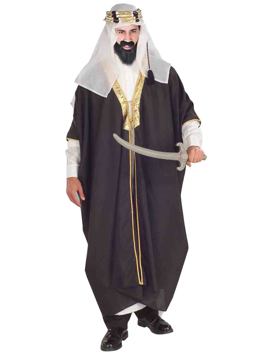 Arabian Sheikh Plus Size Mens Fancy Dress Costume - Alternative Image
