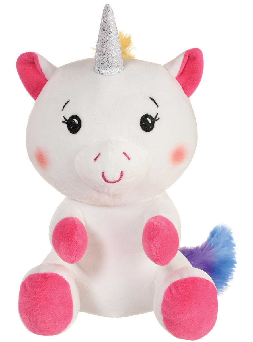Plush White Unicorn 20cm Balloon Weight - Main Image