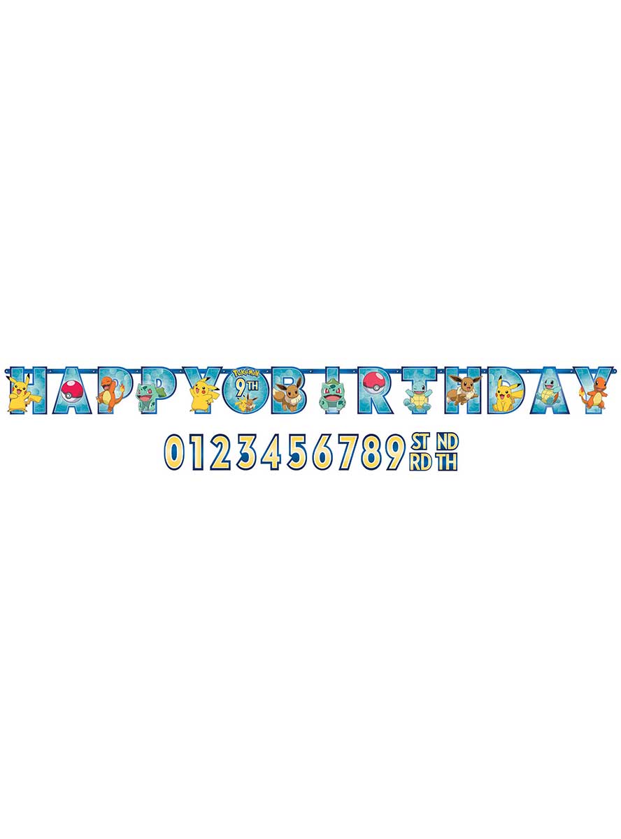 Image Of Pokemon Add An Age Happy Birthday Banner