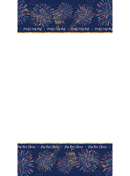 Image of Pop Fizz Cheers New Year Fireworks Plastic Table Cover