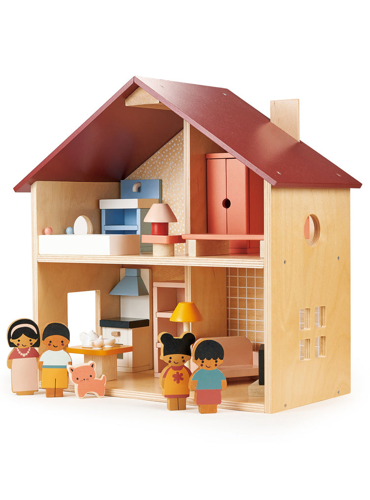 Poppets Wooden Dollhouse With Furniture - Alternate Image