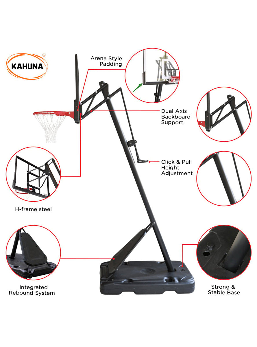 Portable adjustable basketball hoop system 2.3 metres - info image 2