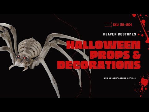 Video of Giant Spider Skeleton with Flashing Eyes Halloween Decoration
