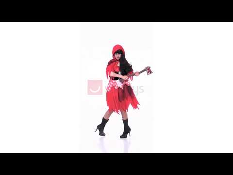 Women's Little Red Riding Hood Zombie Halloween Costume Video