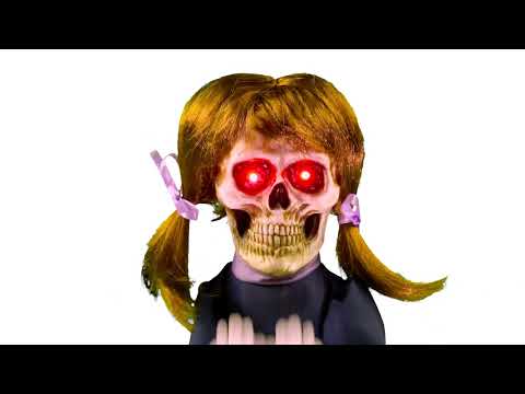 Video of Peekaboo Skeleton Doll Halloween Animatronic with Lights and Sounds