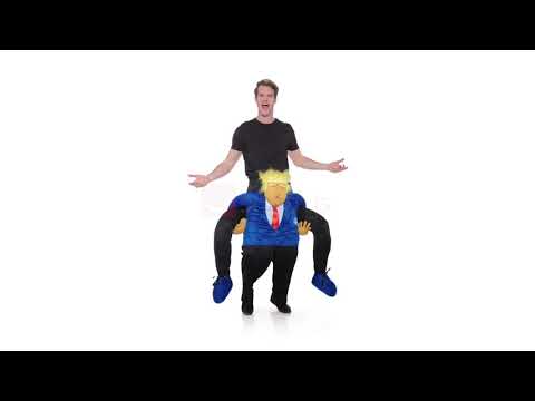 Adult's Carry Me Ride On President Donald Trump Piggyback Costume Product Video