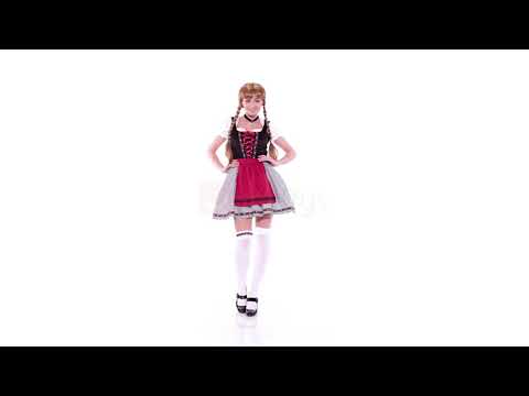 Red and Black Women's Oktoberfest Flirty Fraulein Costume Product Video