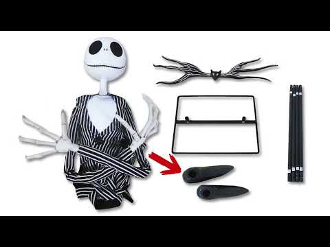 Video 1 of Animatronic Jack Skellington Deluxe Standing Halloween Decoration
