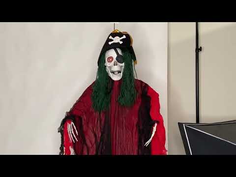 Video of Light Up Pirate Skeleton Halloween Decoration