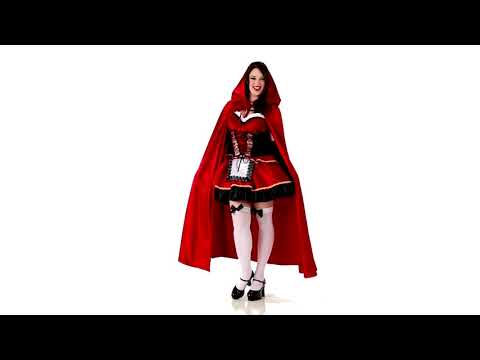 Women's Sexy Little Red Riding Hood Dress Up Costume Product Video