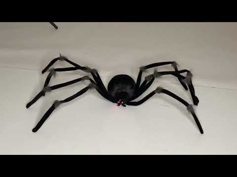 Video of Shaking Black Oversized Spider Halloween Decoration with Lights and Sounds