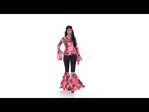 Plus Size Women's 1970s Hippie Dress Up Costume Video
