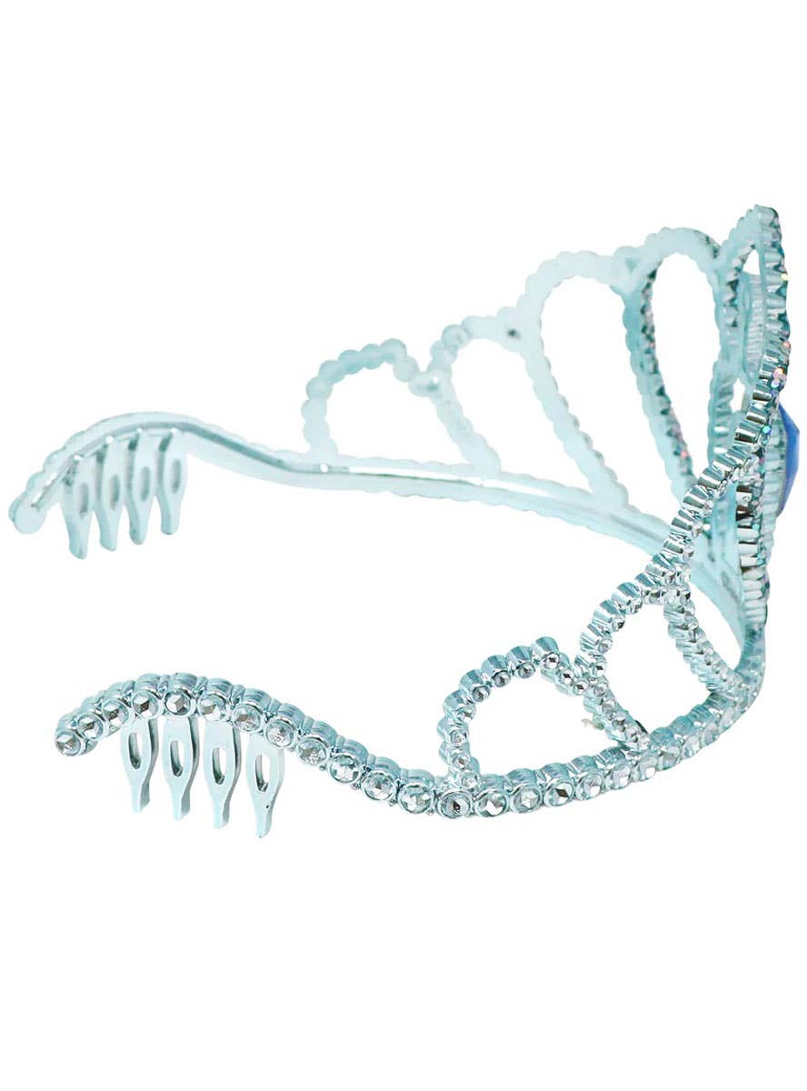 Image of Sapphire Blue Jewelled Girl's Princess Costume Tiara - Side Image