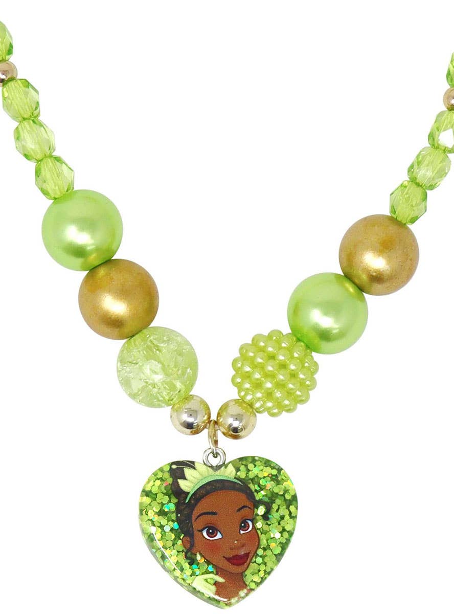 Image of Princess Tiana Girls Beaded Bracelet and Necklace Set - Necklace Image