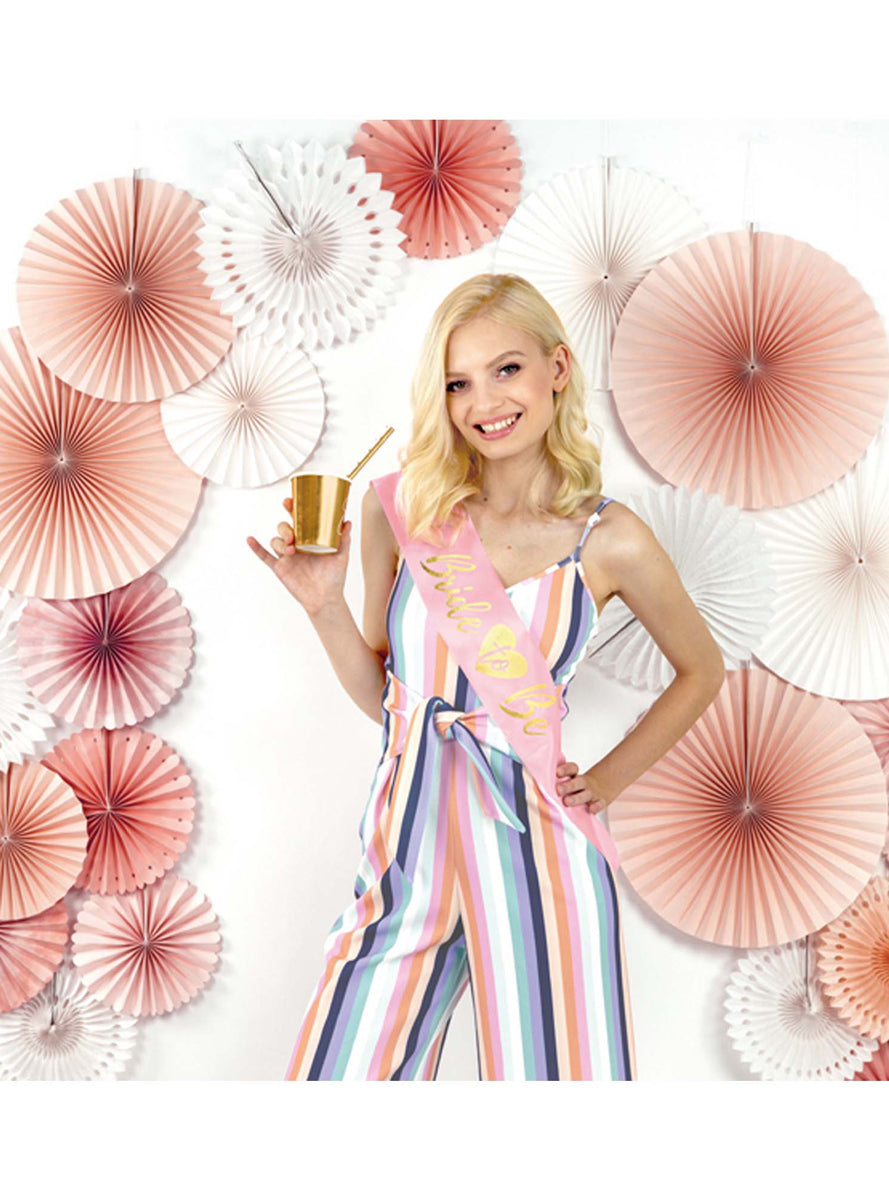 Prosecco Party Pink Bride to Be Hens Night Sash - Lifestyle Image