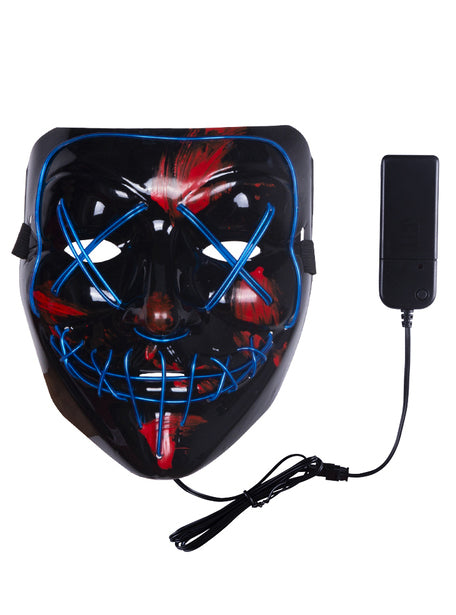 Purge Adults Blue Light Up Halloween Costume - Alternative Image 2
