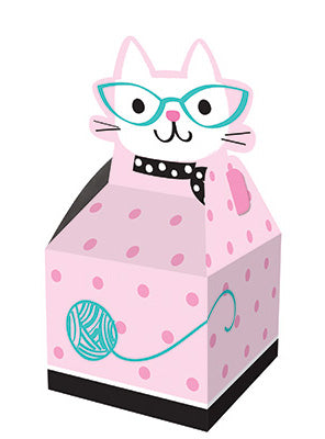 Purrfect Party Cat Print 8 Pack 23cm Party Favour Treat Boxes – Main Image