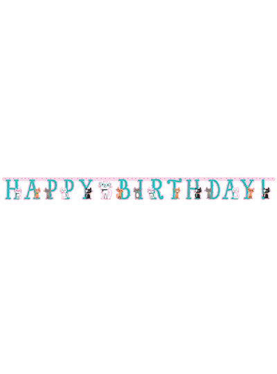 Purrfect Party Happy Birthday Cat Print 210cm Banner – Main Image