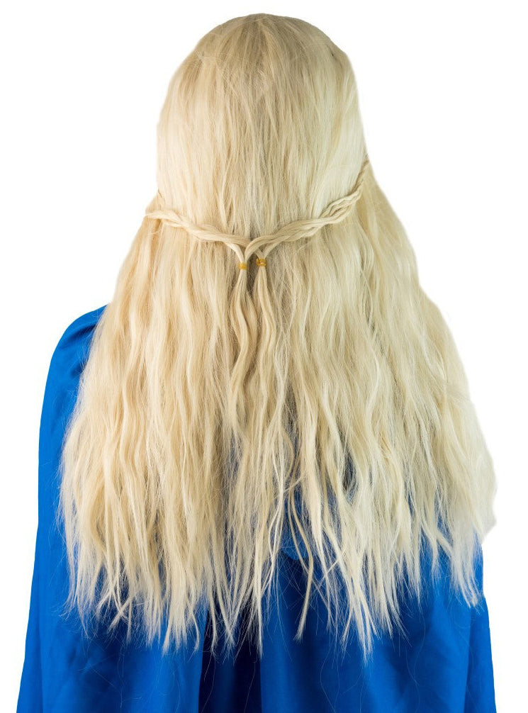 Queen of Dragons Womens Long Blonde Costume Wig - Back Image