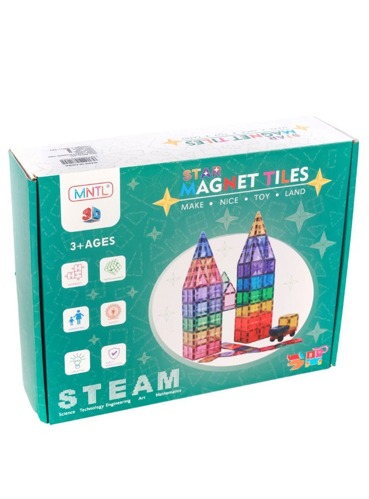Rainbow 108 Piece Magnetic Tiles - Main Image