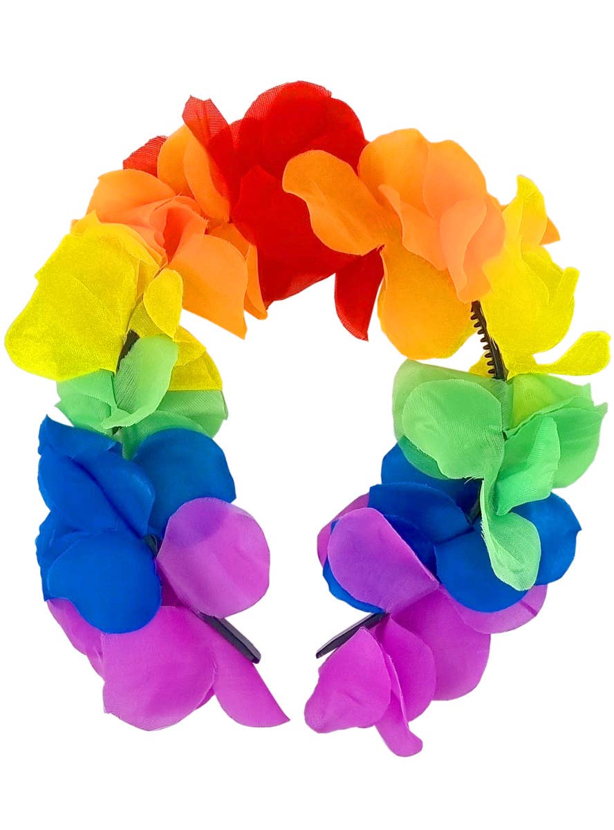 Image of Floral Rainbow Mardi Gras Costume Headband - Main Image - Main Image