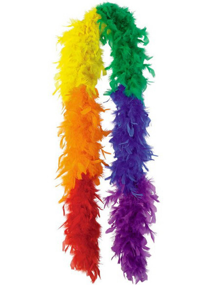 Rainbow Fluffy Feather Boa Accessory