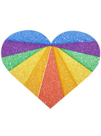 Image of Rainbow Glitter Heart Mardi Gras Body Sticker