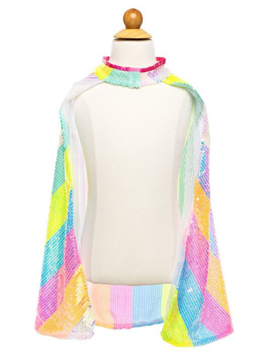 Rainbow Sequin Girls Costume Cape - Alternate Image 1