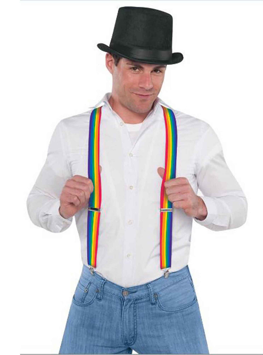 Striped Rainbow Costume Braces