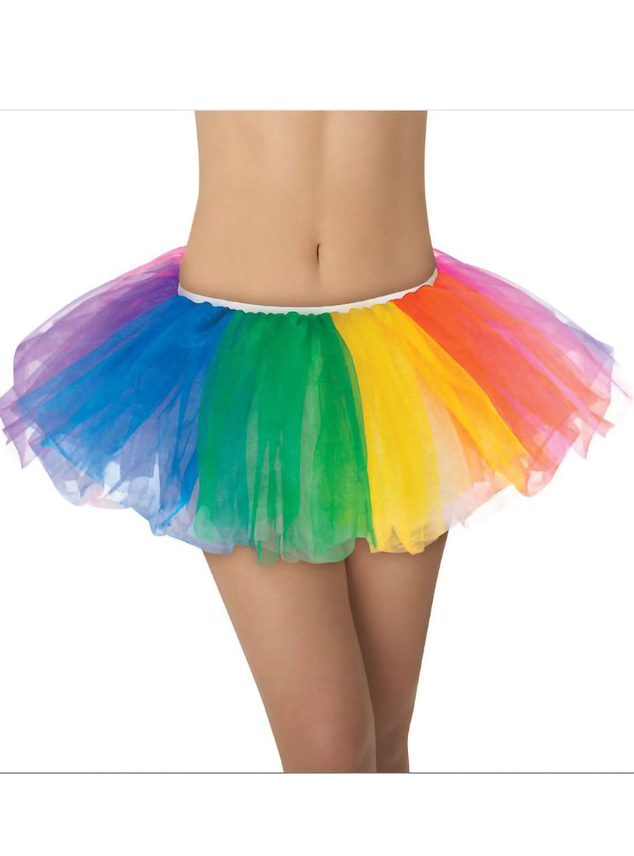Womens Short Rainbow Fluffy Tutu