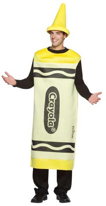 Novelty Yellow Crayola Crayon Costume for Adults - Main Image