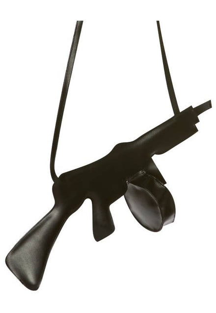 Black Tommy Gun Shaped Handbag Costume Accessory