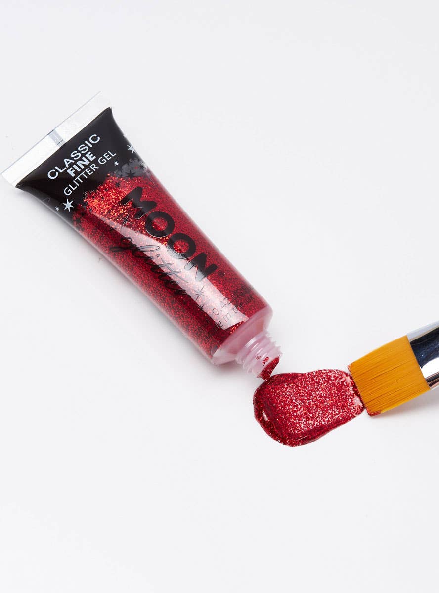 Image of Moon Creations Classic Fine Glitter Gel - Red Swatch