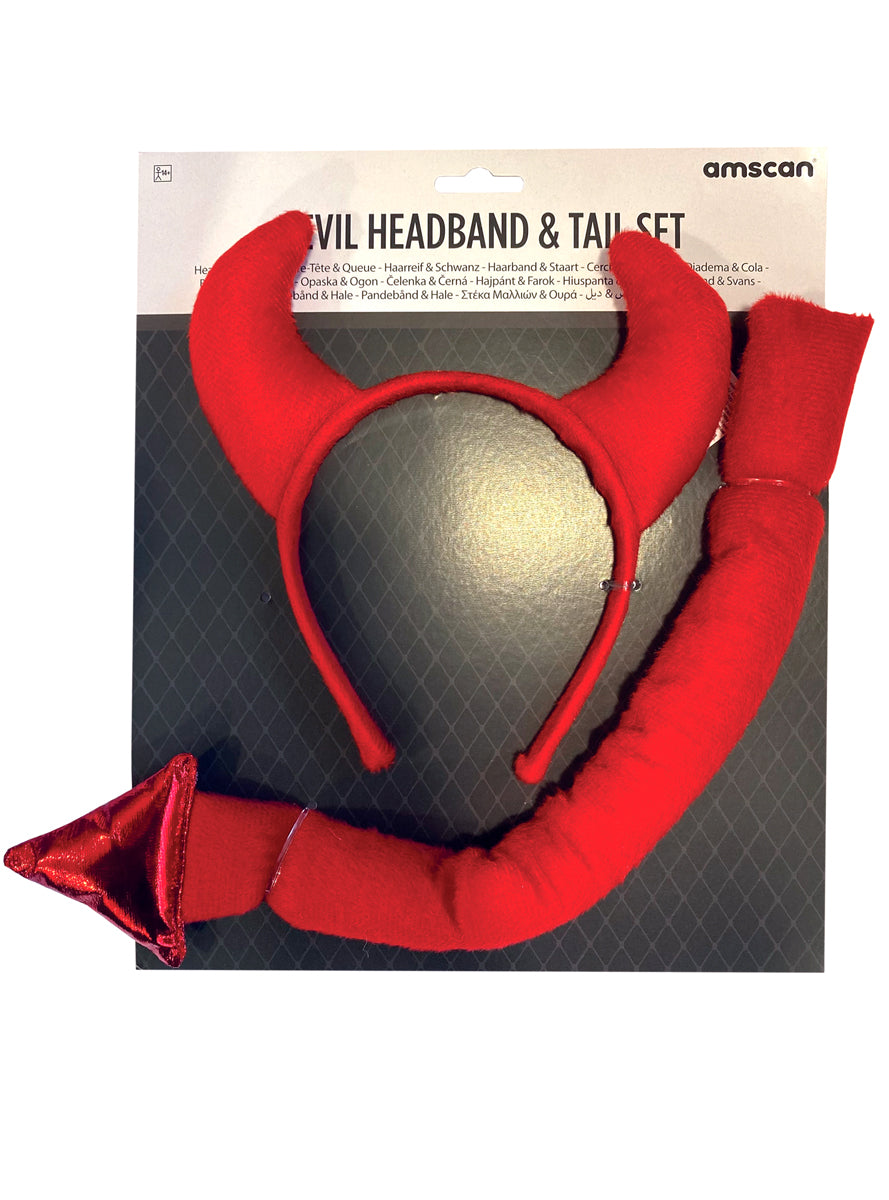 Red Devil Headband and Tail Halloween Kit - Alternate Image