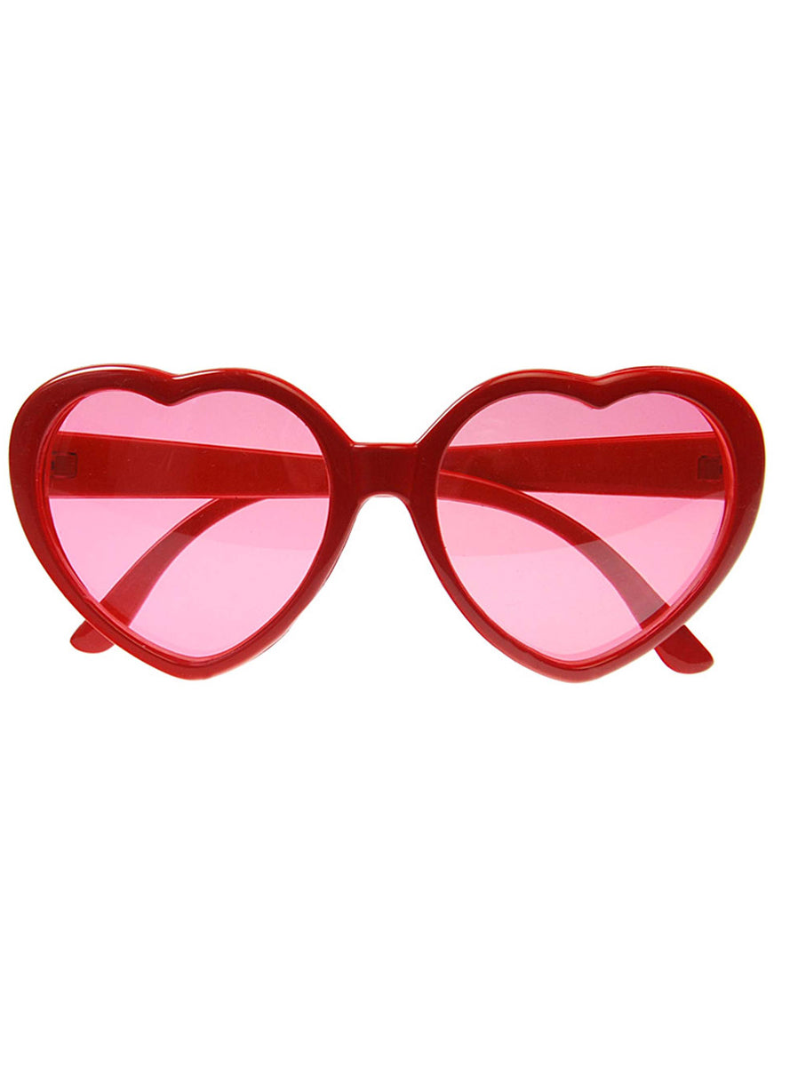 Red Heart Adults Party Glasses - Alternative Image