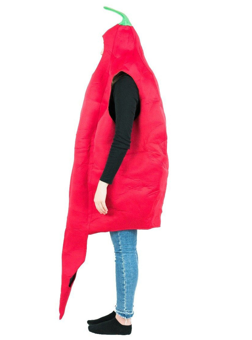 Red Hot Chilli Novelty Adults Food Costume - Side Image