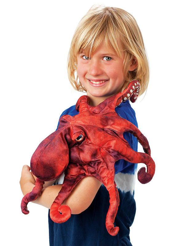 Red Octopus Hand Puppet - Alternate Image 2