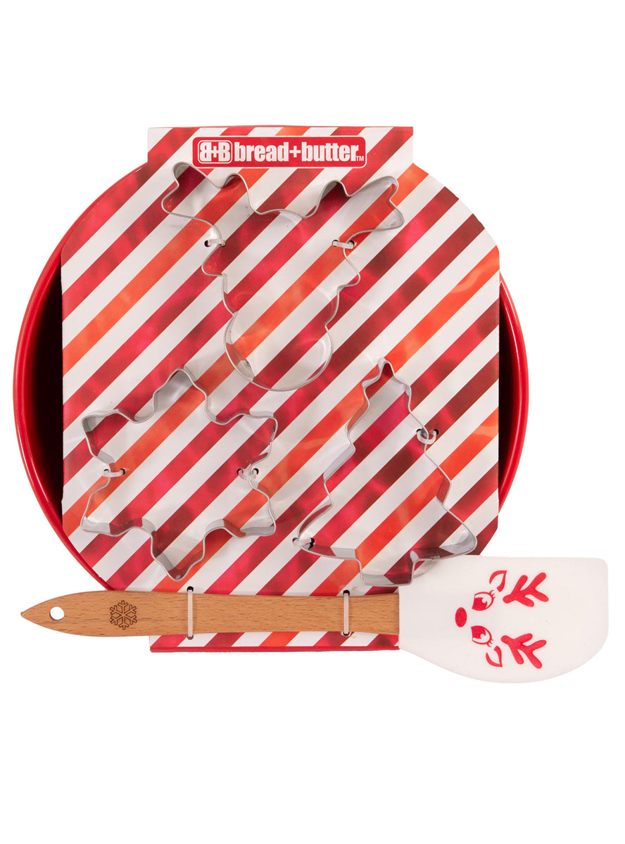 Red Reindeer Print Mini Mix Bowl Set with Cookie Cutters - Alternate Image 2