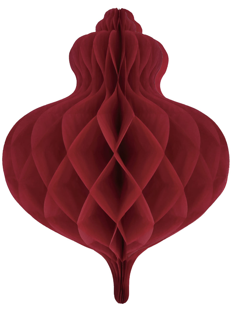 Red Tissue Paper Bauble Hanging Honeycomb Decoration 40cm