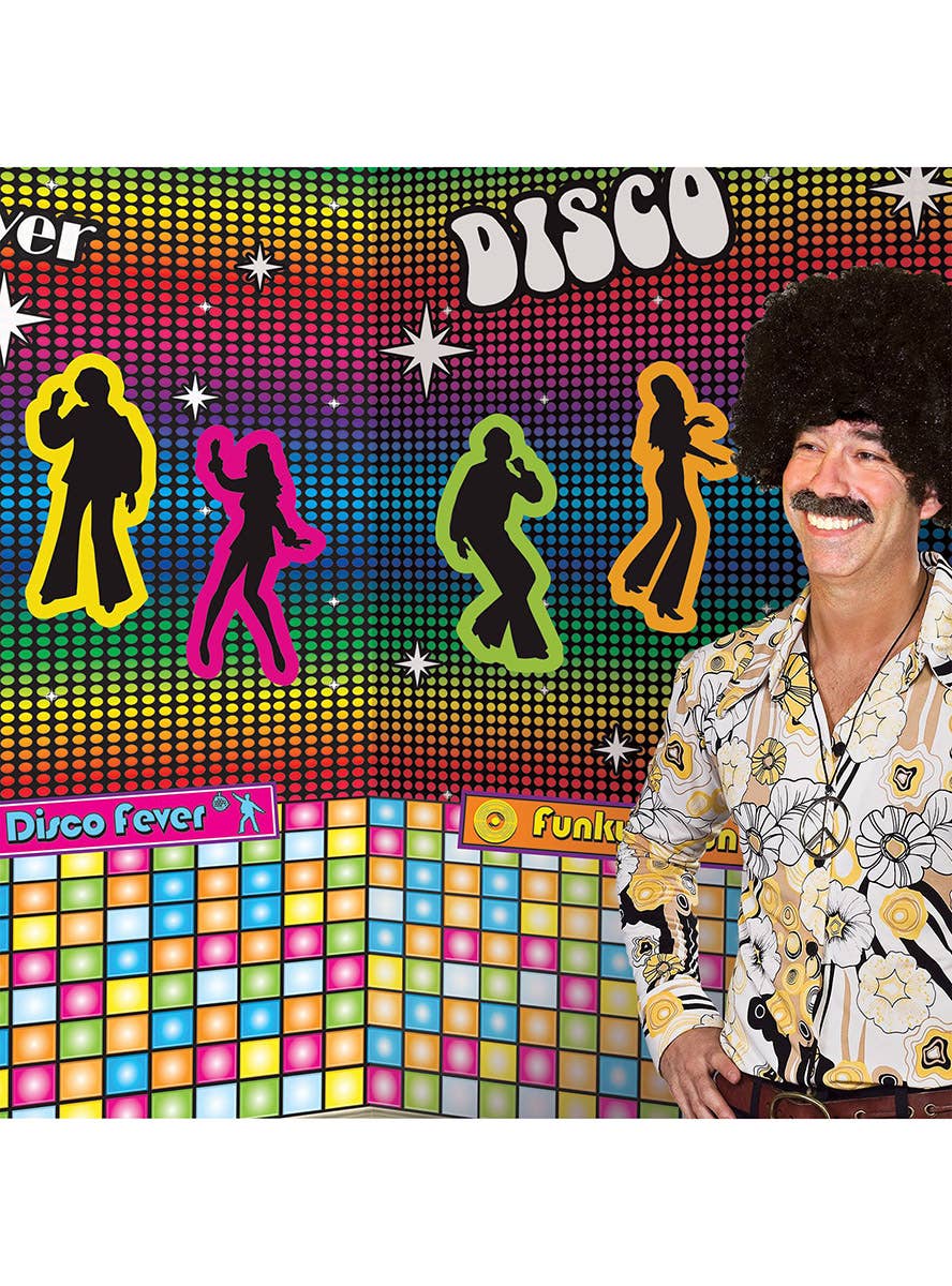 Image of 70s Retro Colourful Silhouette Cut Outs Decoration - Party Decorations Image