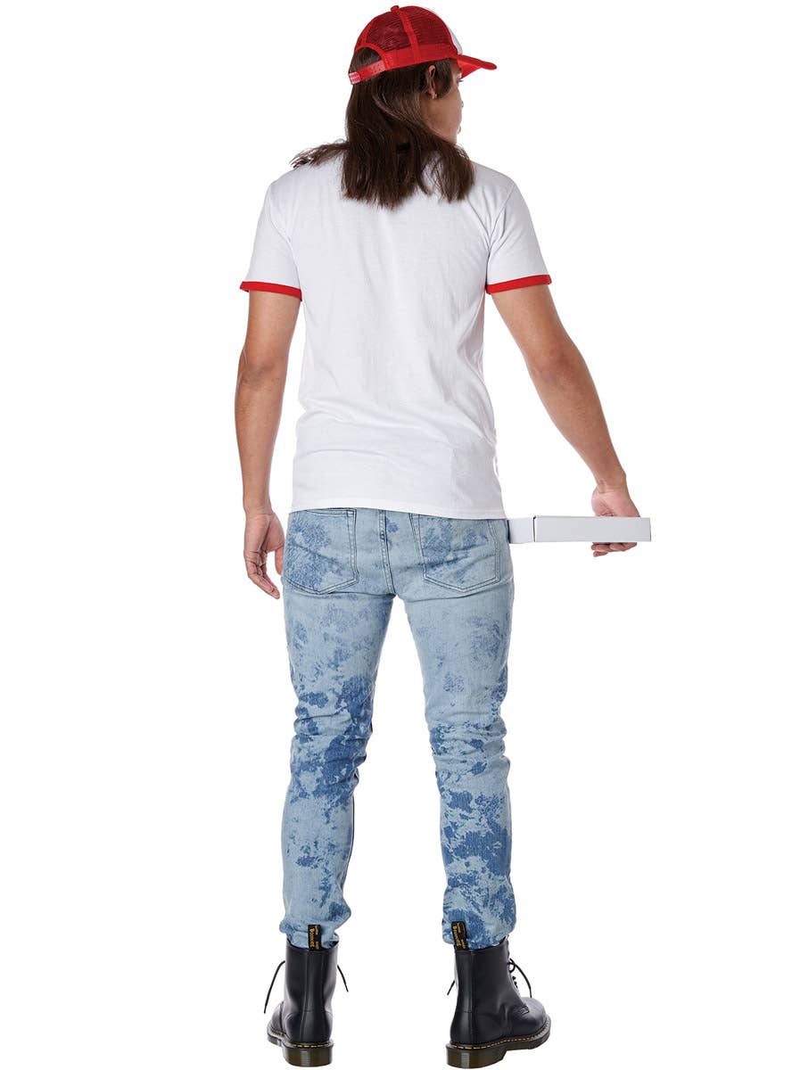 Image of Rockin 80s Pizza Dude Men's Fancy Dress Costume - Back View