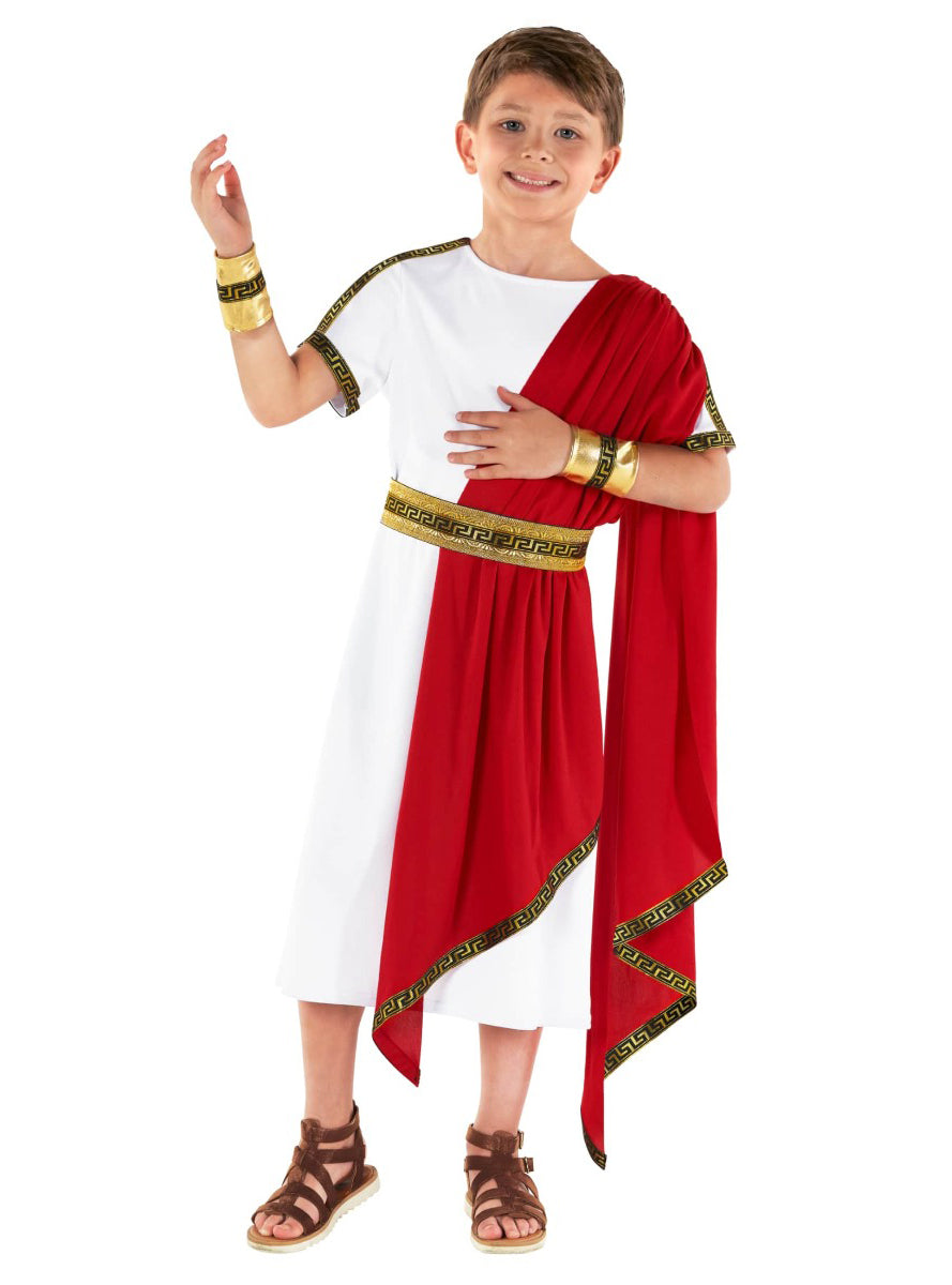 Roman Toga Teen Boys Ancient Times Costume - Alternative Image 1