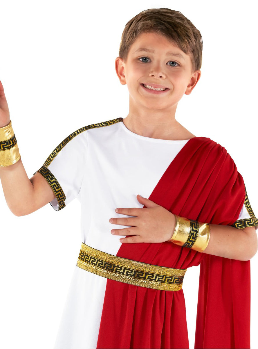 Roman Toga Teen Boys Ancient Times Costume - Close Image 1